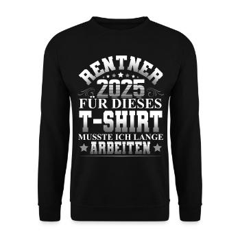 Rentner 2025 - Unisex Pullover - Schwarz - Vorne - Alina (178cm) & Michal (187cm)