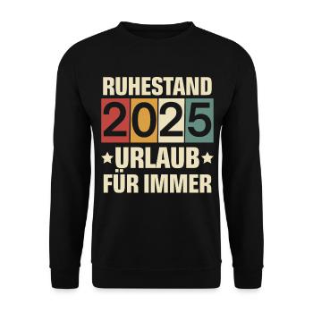 Rentner 2025 - Unisex Pullover - Schwarz - Vorne - Alina (178cm) & Michal (187cm)