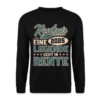 Rentner 2025 - Unisex Pullover - Schwarz - Vorne - Alina (178cm) & Michal (187cm)