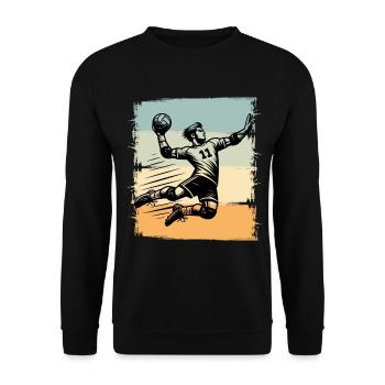 Handball Handballer - Unisex Pullover - Schwarz - Vorne - Alina (178cm) & Michal (187cm)