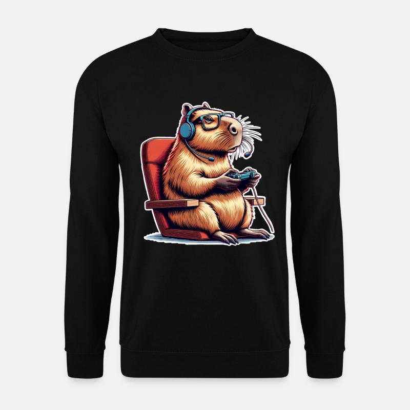 Capybara Gaming Nerd - Unisex Pullover - Schwarz