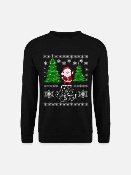 Merry Christmas Weihnachtsmann Ugly Christmas - Unisex Pullover - Schwarz