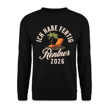 Retraité 2026 J’ai terminé - Sweat-shirt Unisexe - noir - Devant - Alina (178cm) & Michal (187cm)