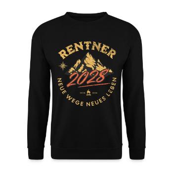Rentner 2028 - Unisex Pullover - Schwarz - Vorne - Alina (178cm) & Michal (187cm)