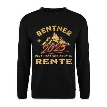 Rentner 2025 - Unisex Pullover - Schwarz - Vorne - Alina (178cm) & Michal (187cm)