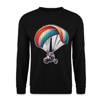 Motorschirm Paramotor - Unisex Sweatshirt - black - Front - Alina (178cm) & Michal (187cm)