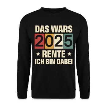 Rentner 2025 - Unisex Pullover - Schwarz - Vorne - Alina (178cm) & Michal (187cm)