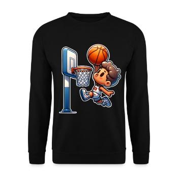Basketball Dunking - Unisex Pullover - Schwarz - Vorne - Alina (178cm) & Michal (187cm)