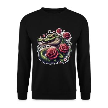 Alligator - Unisex Sweatshirt - black - Front - Alina (178cm) & Michal (187cm)
