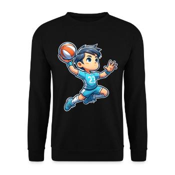 Handball Handballer - Unisex Pullover - Schwarz - Vorne - Alina (178cm) & Michal (187cm)