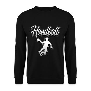 Handball Handballerin - Unisex Pullover - Schwarz - Vorne - Alina (178cm) & Michal (187cm)