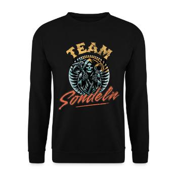 Sondeln Metalldetektor - Unisex Pullover - Schwarz - Vorne - Alina (178cm) & Michal (187cm)
