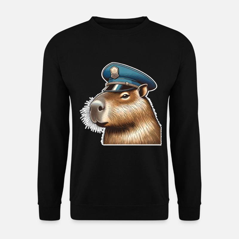 Capybara Polizei - Unisex Pullover - Schwarz