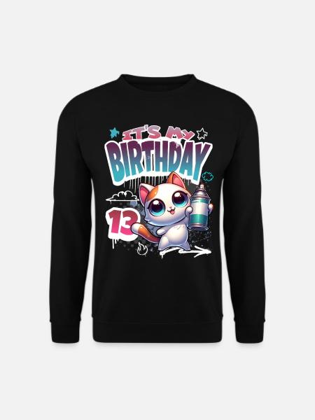 13th Birthday Cat Graffiti - Unisex Sweatshirt - black