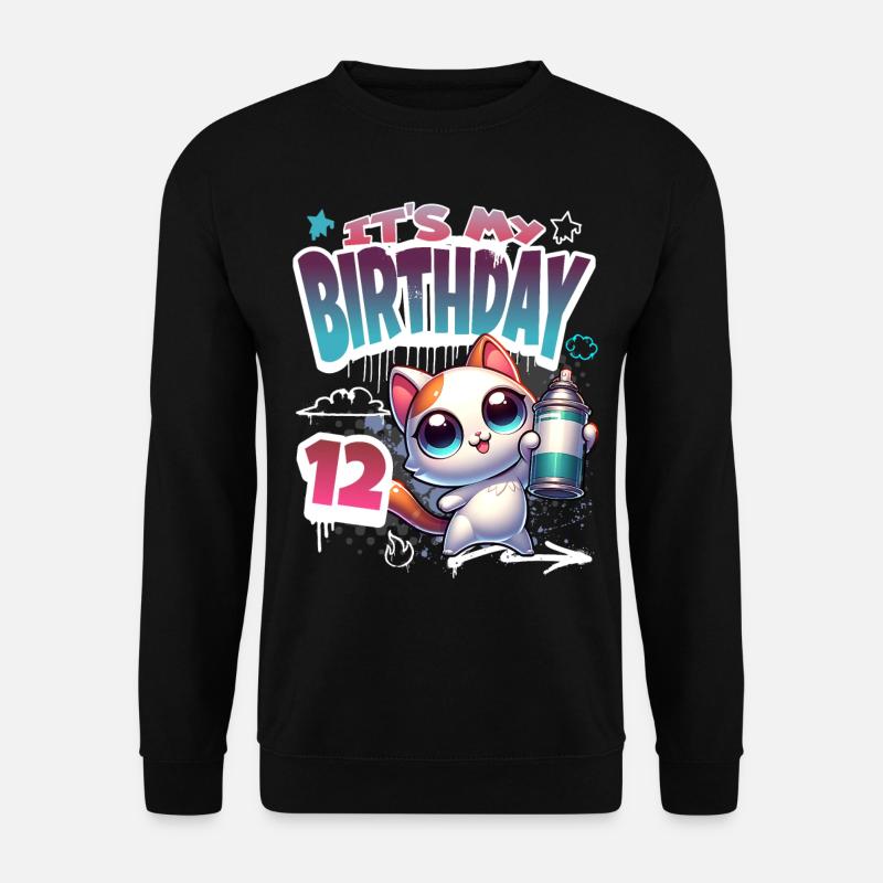 12e anniversaire chat graffiti - Sweat-shirt Unisexe - noir