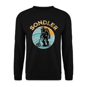 Sondeln Metalldetektor - Unisex Pullover - Schwarz - Vorne - Alina (178cm) & Michal (187cm)