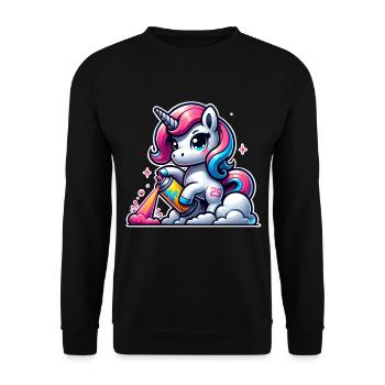 Unicorn Graffiti - Unisex Sweatshirt - black - Front - Alina (178cm) & Michal (187cm)