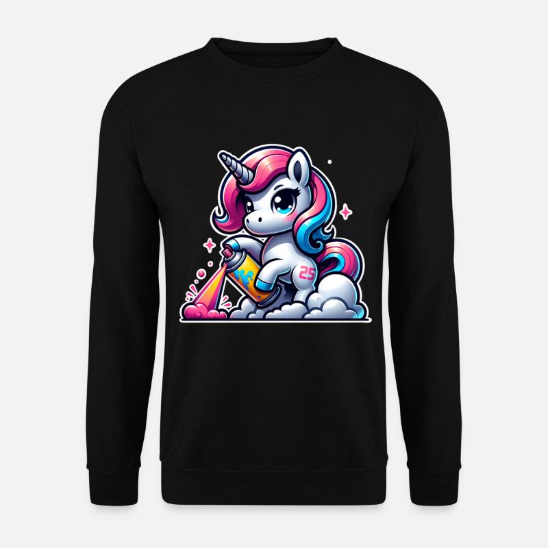 Graffiti Licorne - Sweat-shirt Unisexe - noir