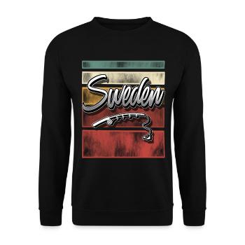 Schweden Angeln Fischen - Unisex Pullover - Schwarz - Vorne - Alina (178cm) & Michal (187cm)