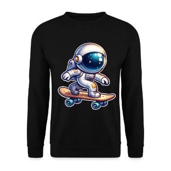 Skateboard Skater Astronaut - Unisex Sweatshirt - black - Front - Alina (178cm) & Michal (187cm)