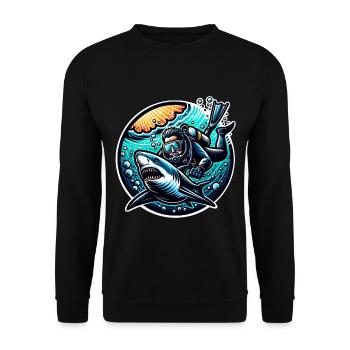 Diving Divers - Unisex Sweatshirt - black - Front - Alina (178cm) & Michal (187cm)