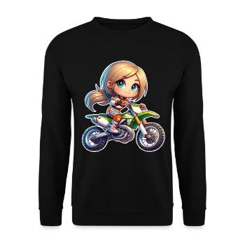 Motocross Femmes Filles Fille - Sweat-shirt Unisexe - noir - Devant - Alina (178cm) & Michal (187cm)