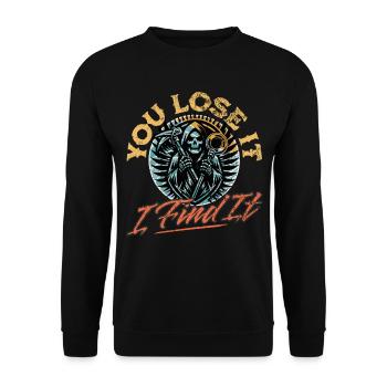 Probing Metal Detector - Unisex Sweatshirt - black - Front - Alina (178cm) & Michal (187cm)