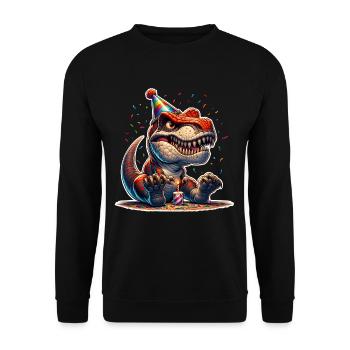 Dinosaure Anniversaire Dino T Rex - Sweat-shirt Unisexe - noir - Devant - Alina (178cm) & Michal (187cm)