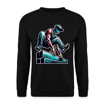 Parkour - Unisex Pullover - Schwarz - Vorne - Alina (178cm) & Michal (187cm)