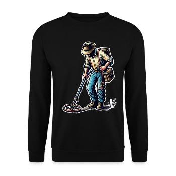 Sondeln Metalldetektor - Unisex Pullover - Schwarz - Vorne - Alina (178cm) & Michal (187cm)