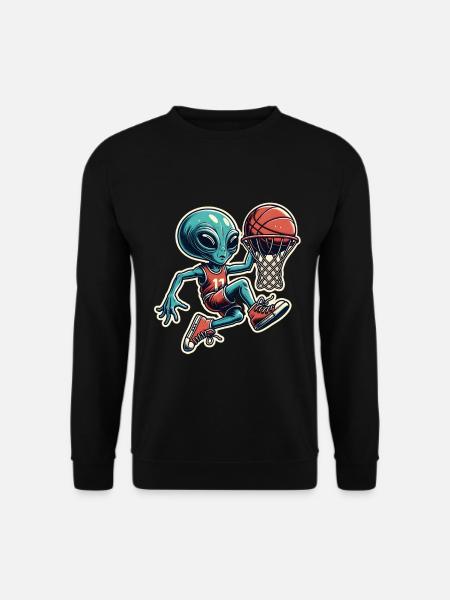 Basketball Dunking Alien - Unisex Sweatshirt - black