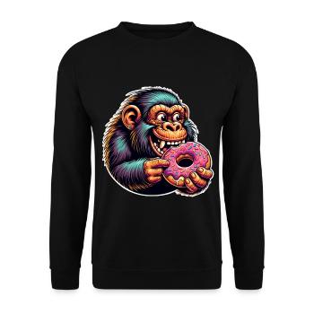 Neanderthal Donut - Unisex Sweatshirt - black - Front - Alina (178cm) & Michal (187cm)