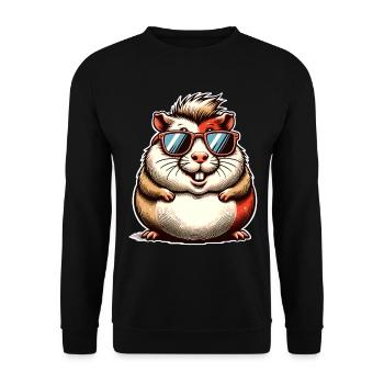 Meerschweinchen - Unisex Pullover - Schwarz - Vorne - Alina (178cm) & Michal (187cm)