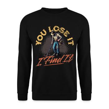 Sondeln Metalldetektor - Unisex Pullover - Schwarz - Vorne - Alina (178cm) & Michal (187cm)