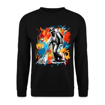 Probing Metal Detector - Unisex Sweatshirt - black - Front - Alina (178cm) & Michal (187cm)