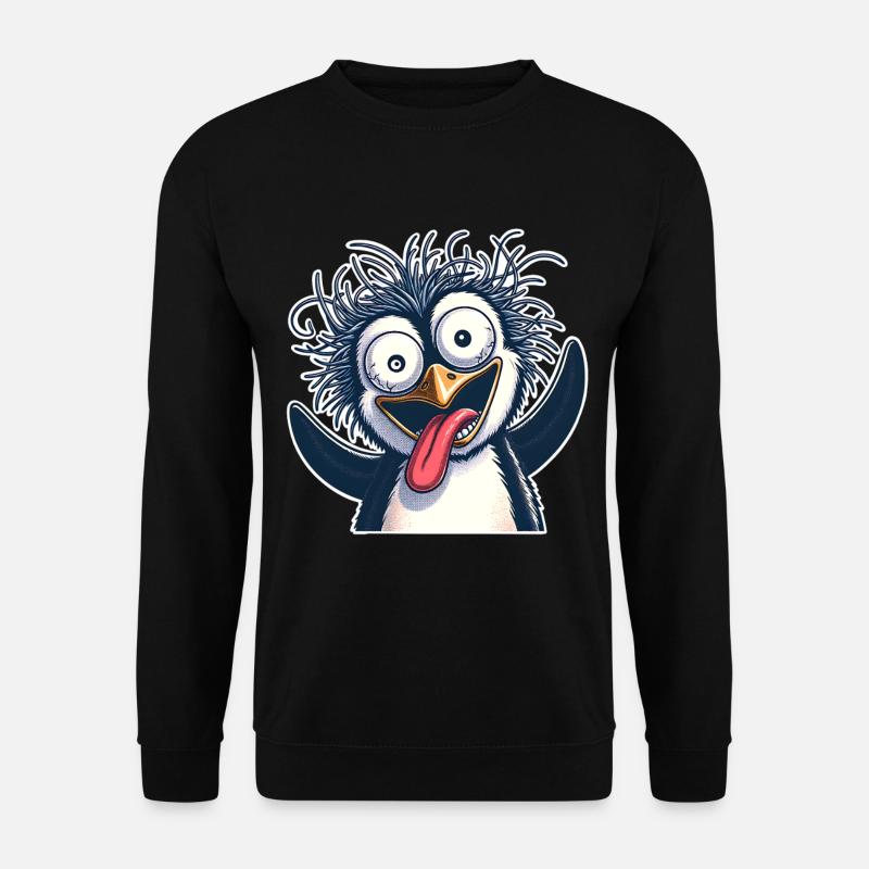 Pinguin Crazy - Unisex Pullover - Schwarz