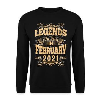 February 2021 Birthday Legend - Unisex Sweatshirt - black - Front - Alina (178cm) & Michal (187cm)
