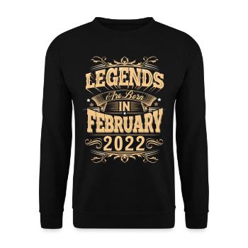 February 2022 Birthday Legend - Unisex Sweatshirt - black - Front - Alina (178cm) & Michal (187cm)