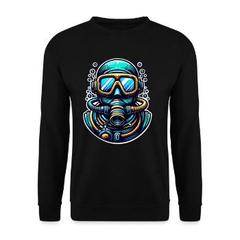 Tauchen Taucher - Unisex Pullover - Schwarz - Vorne - Alina (178cm) & Michal (187cm)