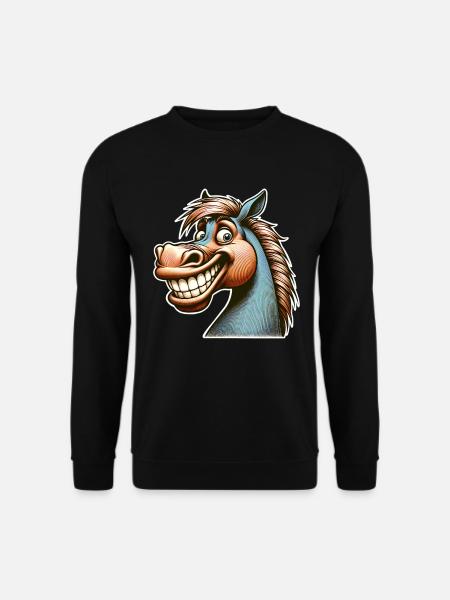 Horse Grin Funny - Unisex Sweatshirt - black