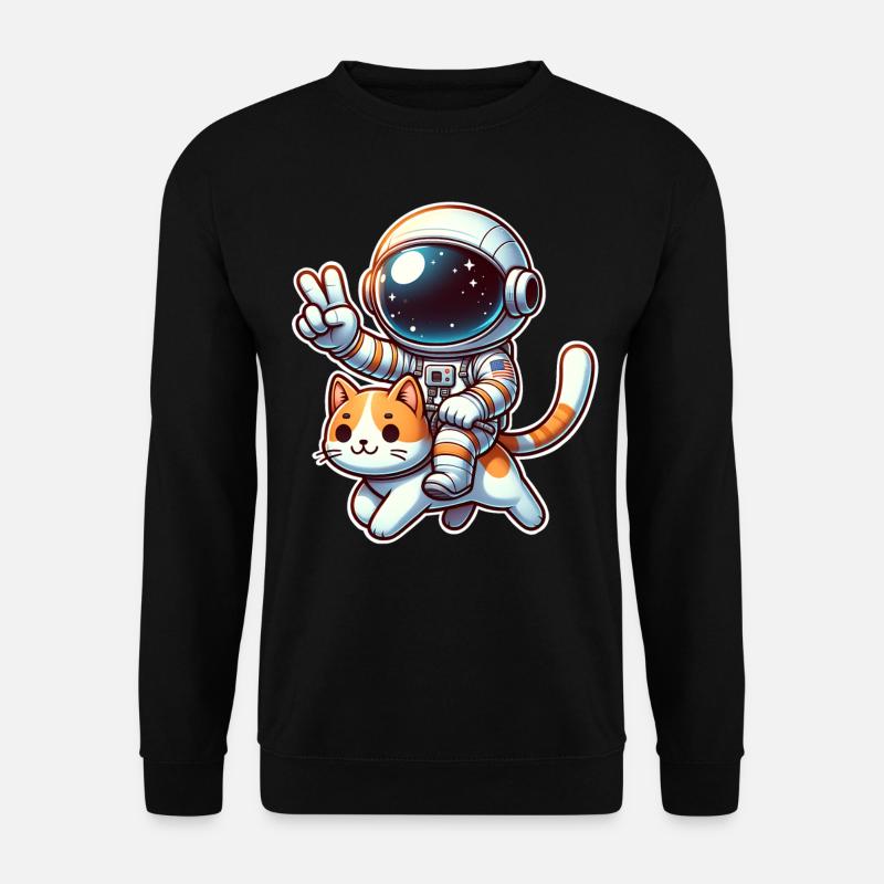 Astronaut Cat - Unisex Sweatshirt - black
