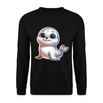 Seal seal - Unisex Sweatshirt - black - Front - Alina (178cm) & Michal (187cm)