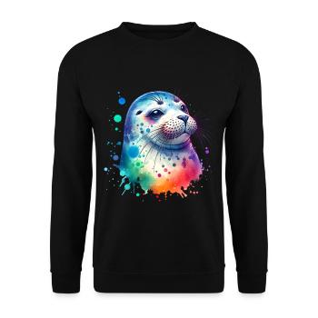 Seal seal - Unisex Sweatshirt - black - Front - Alina (178cm) & Michal (187cm)