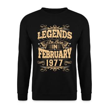 Légende de l’anniversaire de février 1977 - Sweat-shirt Unisexe - noir - Devant - Alina (178cm) & Michal (187cm)