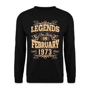 Légende de l’anniversaire de février 1973 - Sweat-shirt Unisexe - noir - Devant - Alina (178cm) & Michal (187cm)