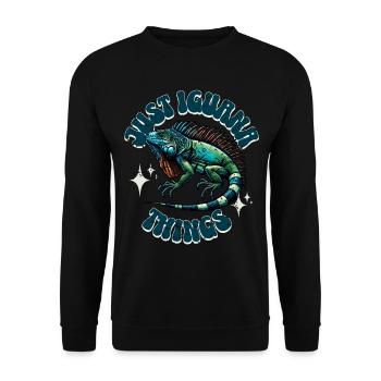 Iguana - Unisex Sweatshirt - black - Front - Alina (178cm) & Michal (187cm)