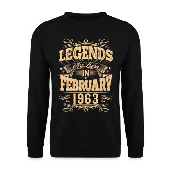 Légende de l’anniversaire de février 1963 - Sweat-shirt Unisexe - noir - Devant - Alina (178cm) & Michal (187cm)