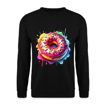 Beignet - Sweat-shirt Unisexe - noir - Devant - Alina (178cm) & Michal (187cm)