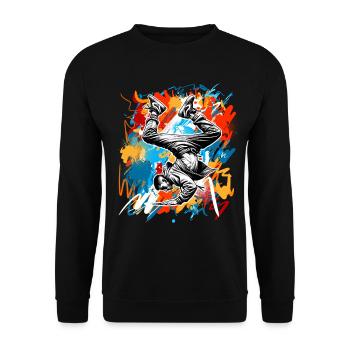 Breakdancing - Unisex Sweatshirt - black - Front - Alina (178cm) & Michal (187cm)