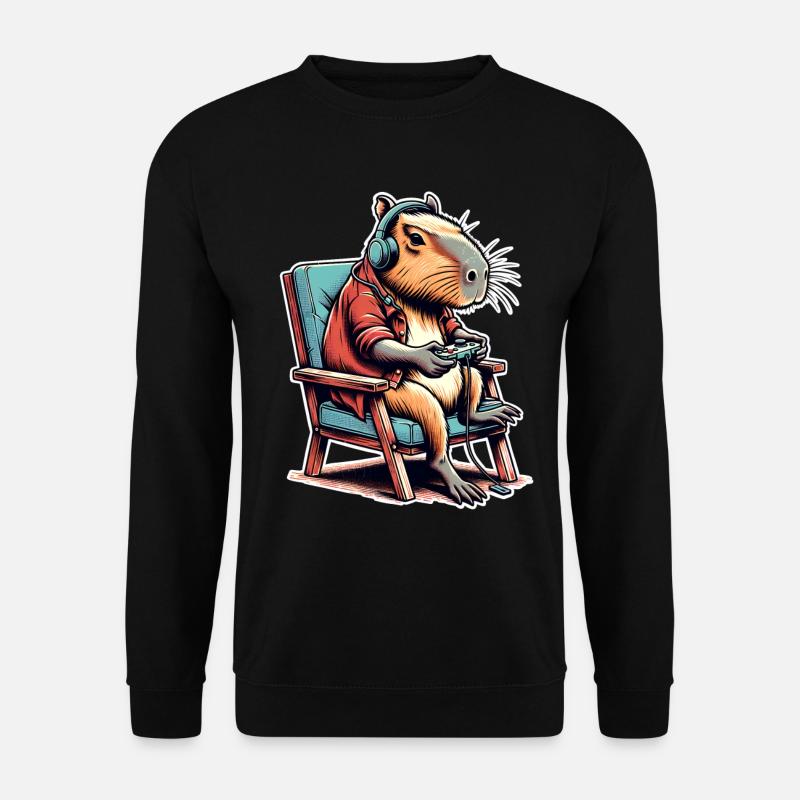 Capybara Gaming Nerd - Unisex Sweatshirt - black